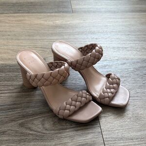 a new day Braided Strap Heels in Brown